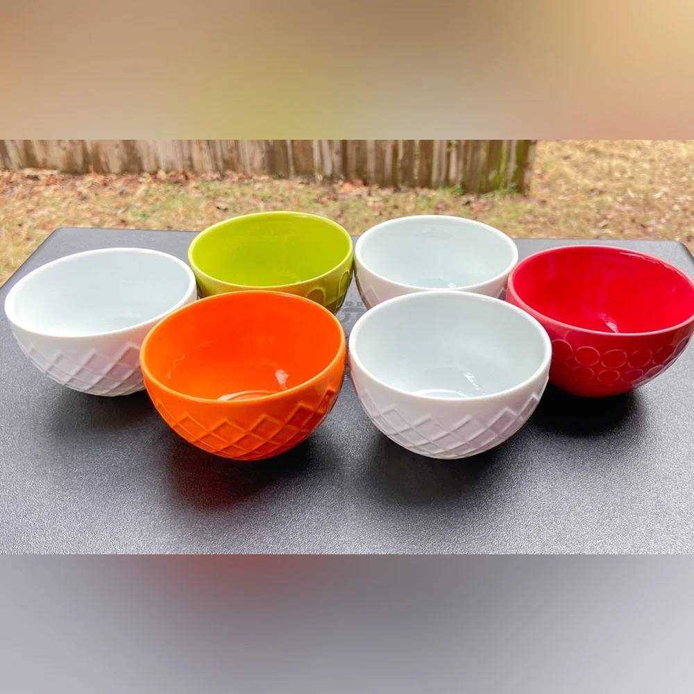 6 Cordon Bleu Small Sauce Bowls Colorful Ceramic Bowl Set BIA Cookware Bakeware